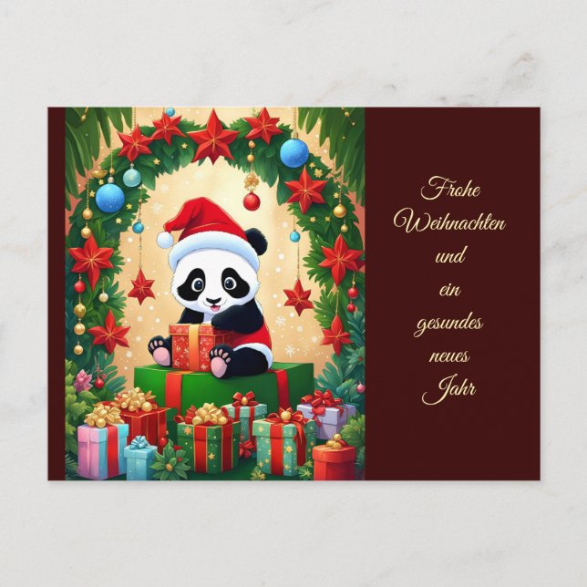 Postal Panda als Weihnachtsmann verkleidet (Anverso)