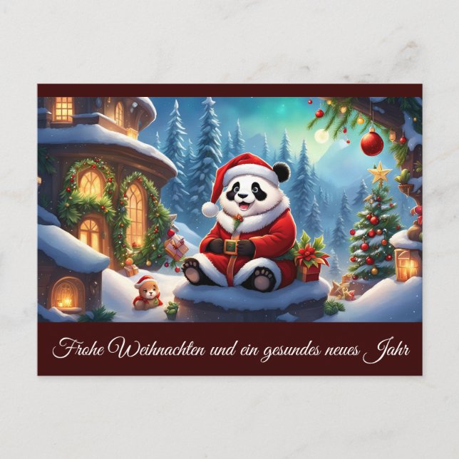 Postal Panda als Weihnachtsmann verkleidet 2 b (Anverso)