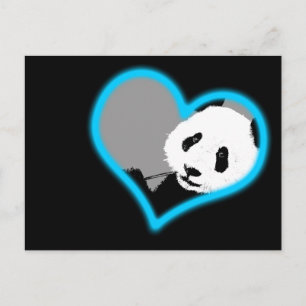Postal panda ama. luz de neón.