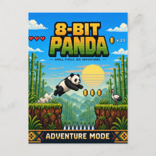 Postal Panda, Arte de Pixel Retro de 8 Bits