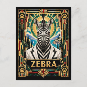 Postal Panda, Arte Deco Fauna