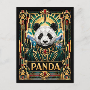 Postal Panda, Arte Deco Fauna