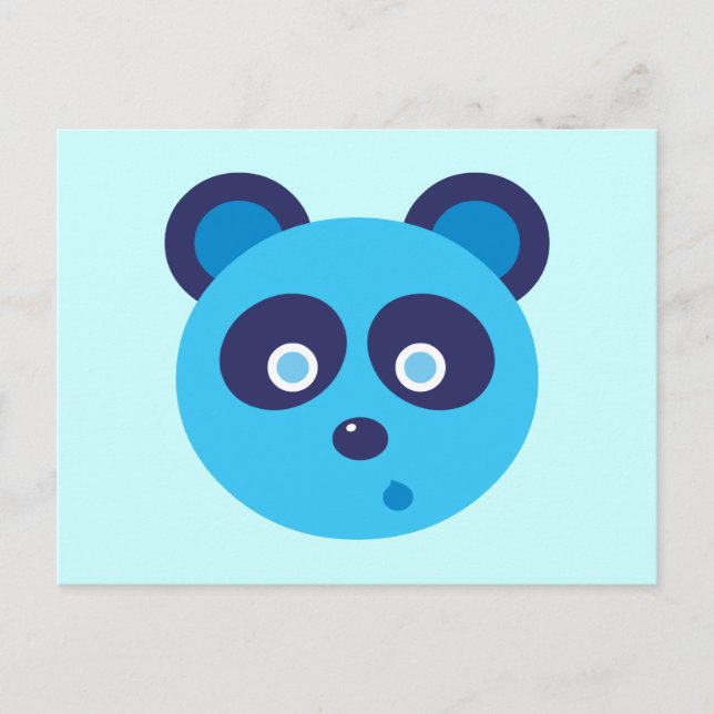 Postal Panda azul (Anverso)