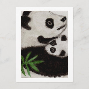 Postal Panda & Baby Watercolor, gracias, etc.