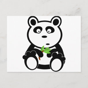 Postal Panda Bear Black White Destinos Regalos