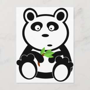 Postal Panda Bear Black White Destinos Regalos