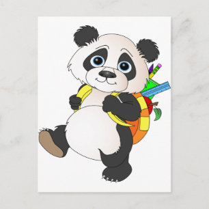 Postal Panda Bear con mochila