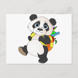 Postal Panda Bear con mochila