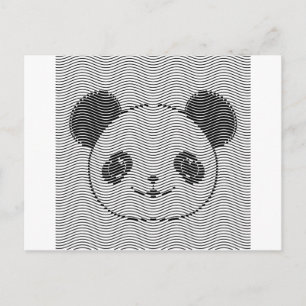 Postal Panda Bear Face On Wave Pattern