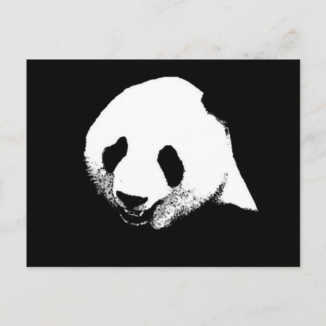 Postal Panda blanco y negro (Anverso)