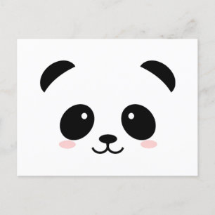 Postal Panda blanco y negro