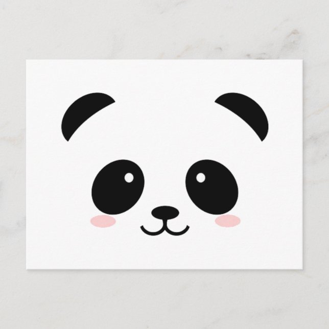 Postal Panda blanco y negro (Anverso)