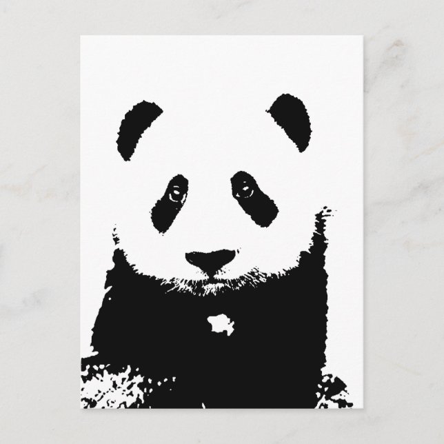 Postal Panda blanco y negro (Anverso)