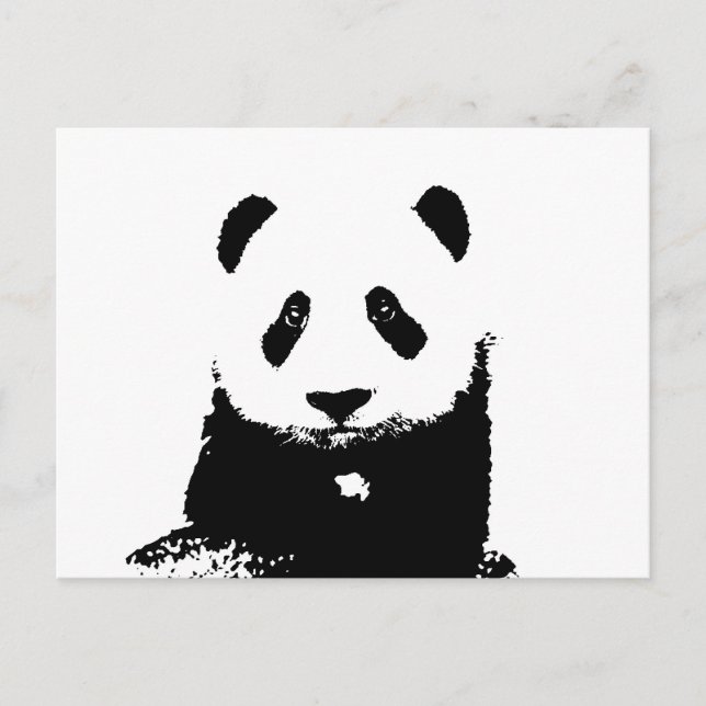Postal Panda blanco y negro (Anverso)