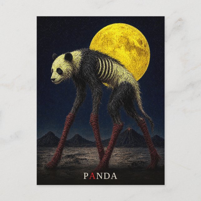 Postal Panda Calcetines Largos gótico Surrealista (Anverso)
