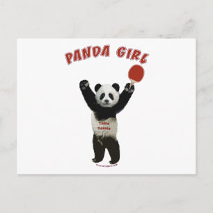 Postal Panda Chica Ping Pong