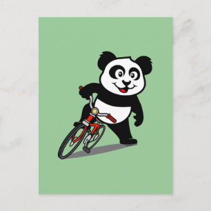 Postal Panda Ciclismo Adorable