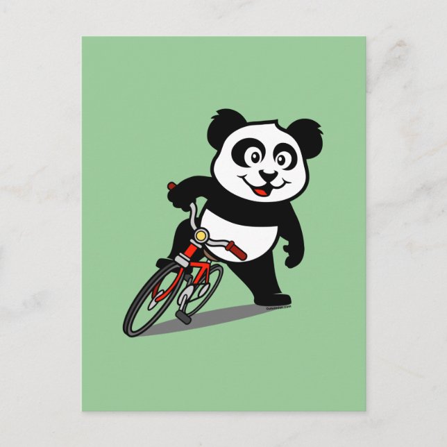 Postal Panda Ciclismo Adorable (Anverso)