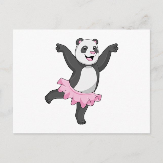 Postal Panda como Ballerina en el ballet (Anverso)