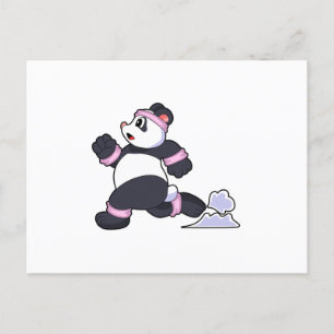 Postal Panda como corredor en carrera