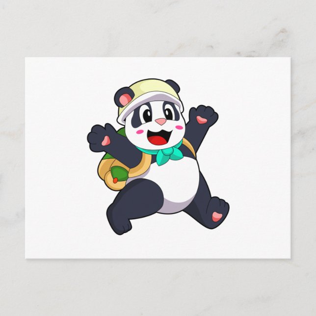 Postal Panda como estudiante (Anverso)