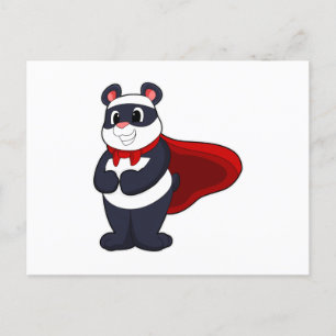 Postal Panda como héroe con máscara y capa