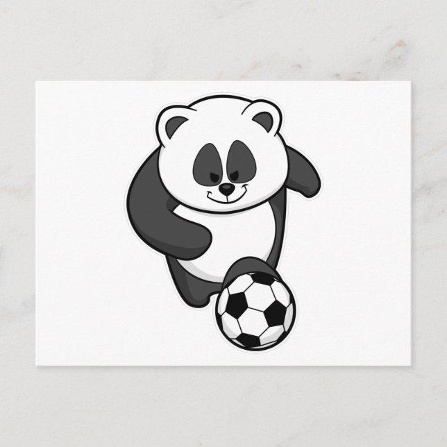 Postal Panda como jugador de fútbol en el fútbol (Anverso)