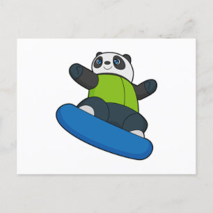 Postal Panda como snowboard con snowboard