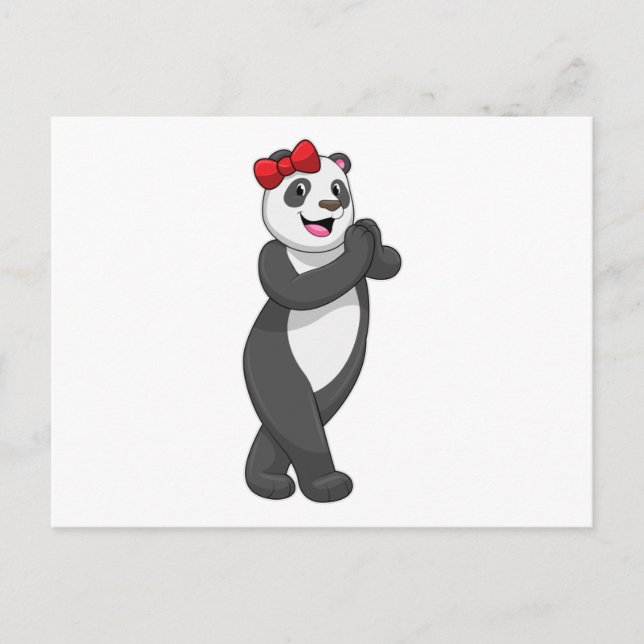 Postal Panda con cinta (Anverso)