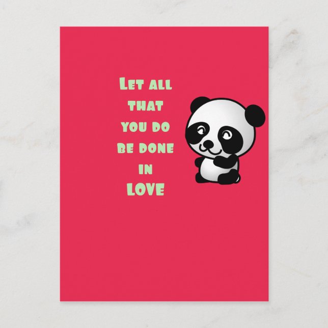 Postal Panda con cita Inspiradora (Anverso)