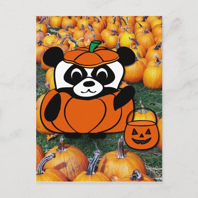 Postal Panda con disfraz malvado en mazmorra de maíz embr (Anverso)