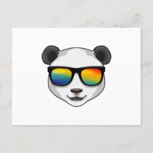 Postal Panda con gafas de sol