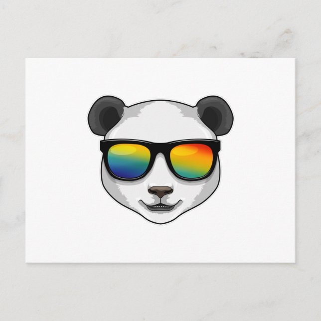 Postal Panda con gafas de sol (Anverso)