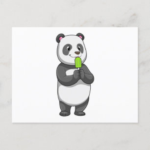 Postal Panda con paleta