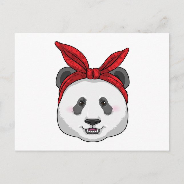 Postal Panda con pañuelo (Anverso)