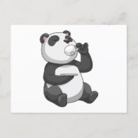 Panda con taza de té