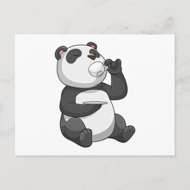 Postal Panda con Tea Cup (Anverso)