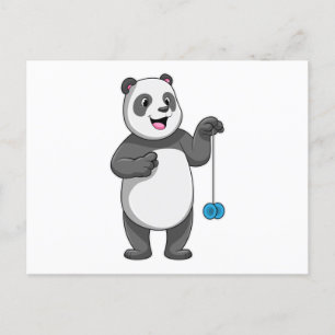 Postal Panda con Yo-yo
