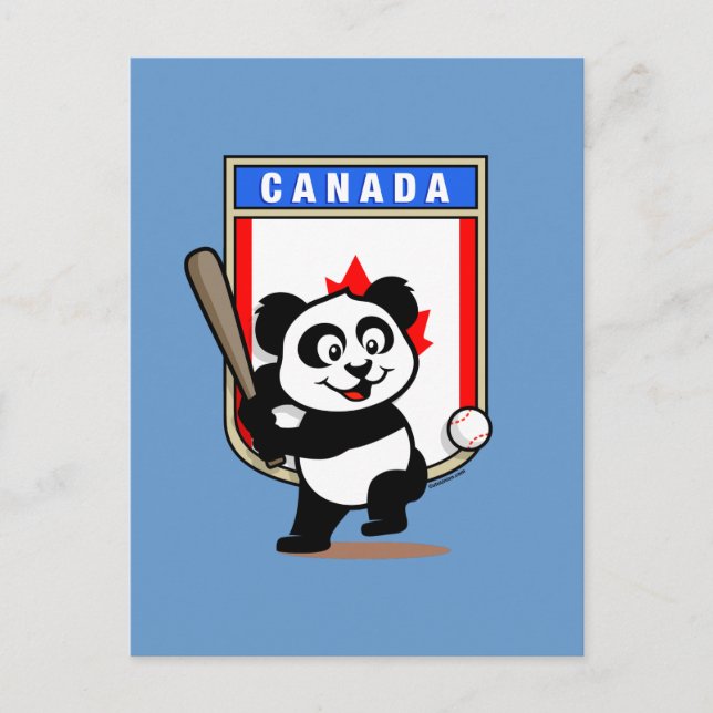 Postal Panda de béisbol de Canadá (Anverso)