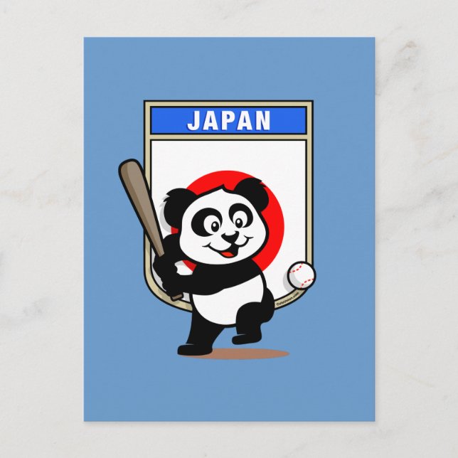 Postal Panda de Béisbol de Japón (Anverso)