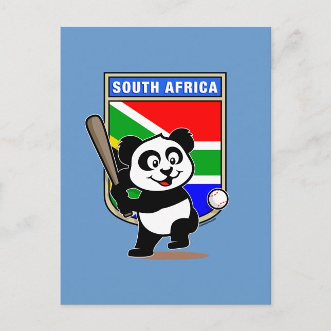 Postal Panda de Béisbol de Sudáfrica (Anverso)