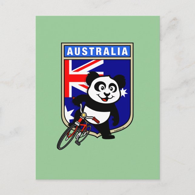 Postal Panda de ciclismo de Australia (Anverso)