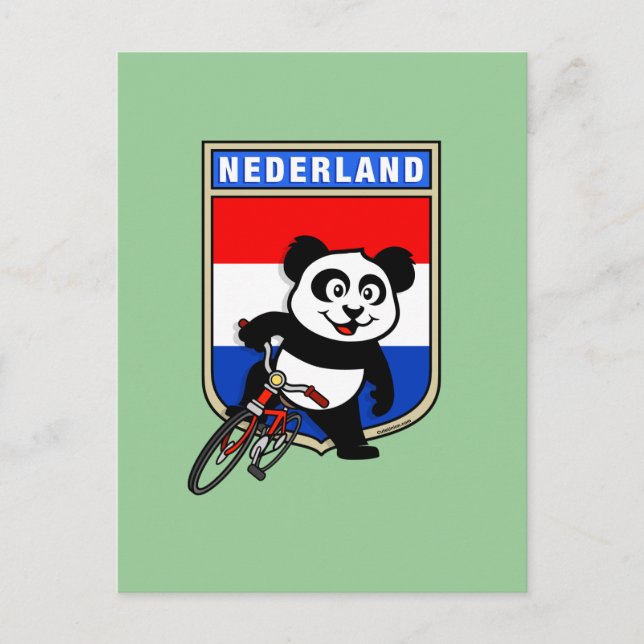 Postal Panda de ciclismo holandés (Anverso)