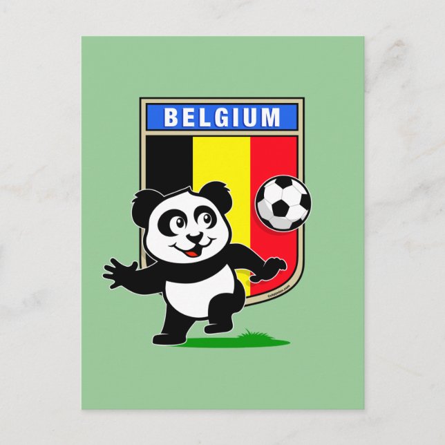 Postal Panda de fútbol de Bélgica (Anverso)