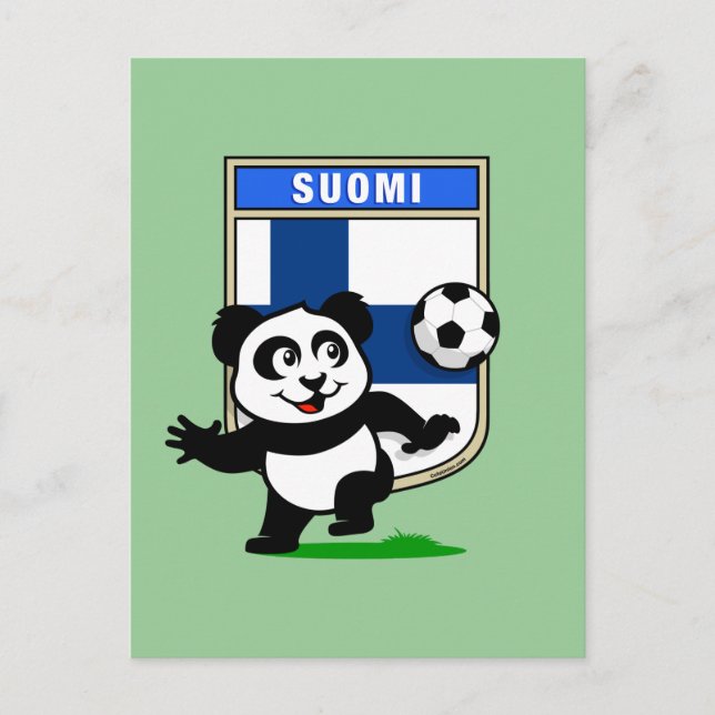 Postal Panda de fútbol de Finlandia (Anverso)