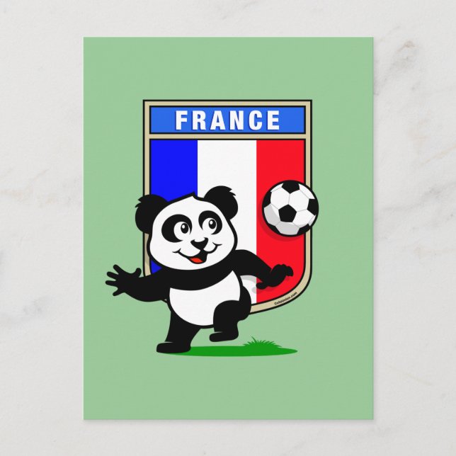Postal Panda de Fútbol de Francia (Anverso)