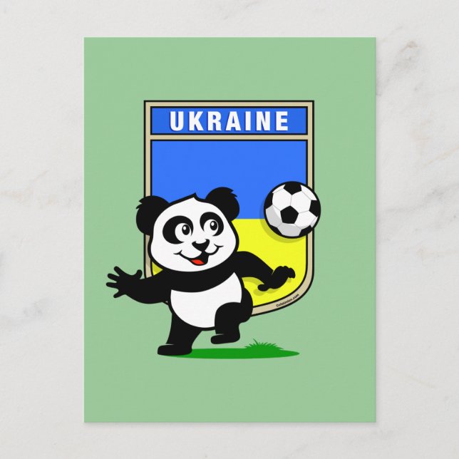 Postal Panda de fútbol de Ucrania (Anverso)