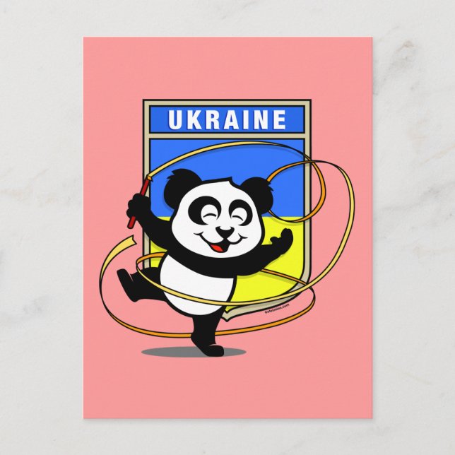 Postal Panda de gimnasia rítmica de Ucrania (Anverso)