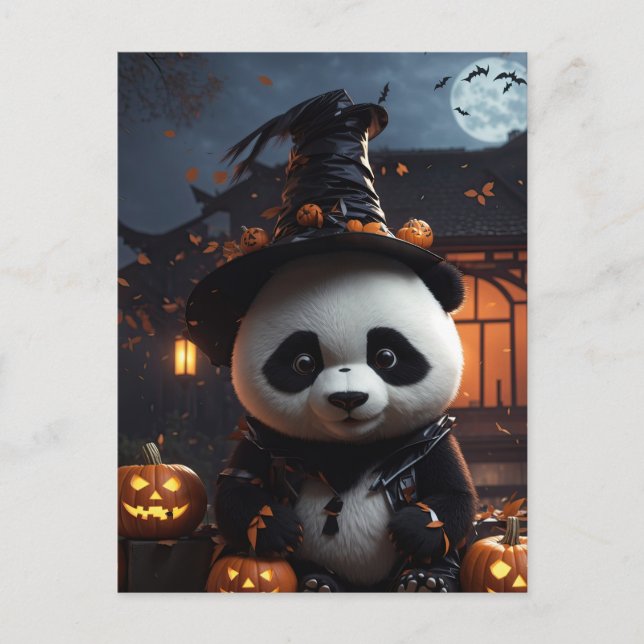 Postal Panda de Halloween (Anverso)