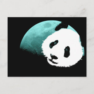 Postal panda de la luna.